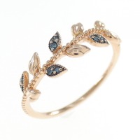 585PG/585BG リーフ ダイヤモンド リング