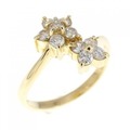 K18YG フラワー ダイヤモンド リング 0.33CT