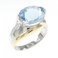PT/K18YG アクアマリン リング 3.61CT
