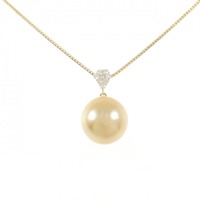 K18YG 白蝶パール ネックレス 14.2mm