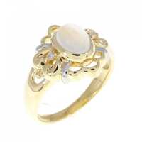 K18YG/PT ムーンストーン リング