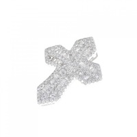 K18WG クロス ダイヤモンド ペンダント 0.70CT