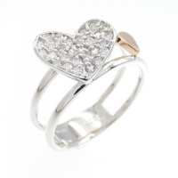 K18WG/K18PG ハート パヴェ ダイヤモンド リング 0.25CT