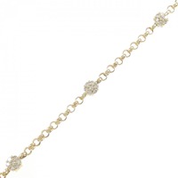 K18YG フラワー ダイヤモンド ブレスレット 0.52CT