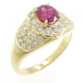 K18YG ルビー リング 0.87CT