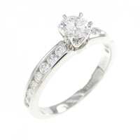 ティファニー ソリティア チャネルセッティング リング 0.32CT I VVS2 3EXT