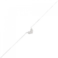 【新品】K18WG ハート ダイヤモンド ブレスレット 0.05CT
