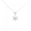 K18WG スノーフレーク ダイヤモンド ネックレス 0.21CT