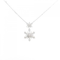 K18WG スノーフレーク ダイヤモンド ネックレス 0.21CT