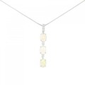 K18WG/PT オパール ネックレス 1.00CT