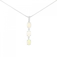 K18WG/PT オパール ネックレス 1.00CT
