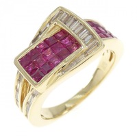 K18YG ルビー リング 0.88CT