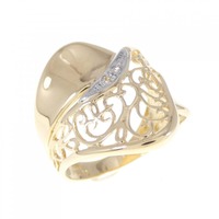 K18YG/PT ダイヤモンド リング