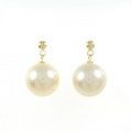 K18YG 白蝶パール ピアス 10.5mm