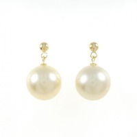 K18YG 白蝶パール ピアス 10.5mm