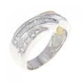 K18YG/PT ダイヤモンド リング 0.35CT