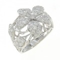 K18WG フラワー ダイヤモンド リング 1.18CT