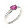 PT ハート ルビー リング 0.55CT