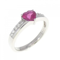 PT ハート ルビー リング 0.55CT