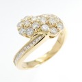 K18YG フラワー ダイヤモンド リング 1.00CT
