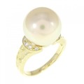 K18YG 白蝶パール リング 11.8mm