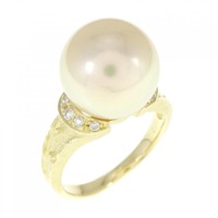 K18YG 白蝶パール リング 11.8mm