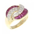 K18YG/K18WG ルビー リング 2.18CT