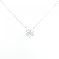 【新品】PT フラワー ダイヤモンド ネックレス 0.33CT