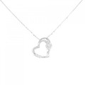 K14WG ハート ダイヤモンド ネックレス 0.11CT