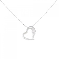K14WG ハート ダイヤモンド ネックレス 0.11CT