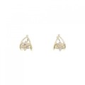 K18YG フラワー ダイヤモンド イヤリング 0.15CT