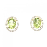 K18YG ペリドット ピアス 4.00CT