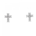PT クロス ダイヤモンド ピアス 0.12CT