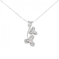 K18WG ピンクダイヤモンド ネックレス 0.04CT