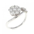 K18WG フラワー ダイヤモンド リング 0.53CT
