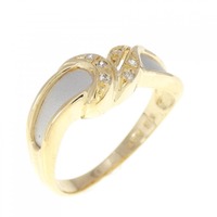 K18YG/PT ダイヤモンド リング 0.04CT
