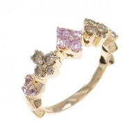 K18PG トランプ サファイヤ リング 0.33CT 拡散処理未検査