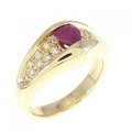 K18YG ルビー リング 0.61CT