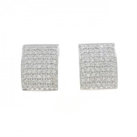 K18WG パヴェ ダイヤモンド ピアス 1.00CT