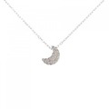 K18WG ムーン ダイヤモンド ネックレス 0.20CT