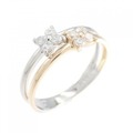 PT/K18PG フラワー ダイヤモンド リング 0.20CT