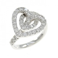 K18WG ハート ダイヤモンド リング 0.90CT