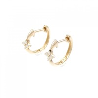 K18PG フラワー ダイヤモンド ピアス 0.04CT