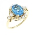 K14YG ブルートパーズ リング 1.39CT