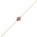 K18YG フラワー ルビー ブレスレット 0.10CT