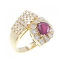 K18YG ルビー リング 0.68CT