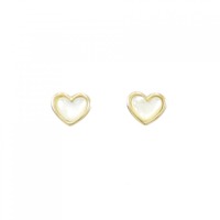 K18YG ハート マザーオブパール ピアス