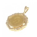 K18YG枠 コイン ペンダント