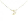 K18YG ムーン ダイヤモンド ネックレス 0.04CT