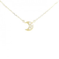 K18YG ムーン ダイヤモンド ネックレス 0.04CT